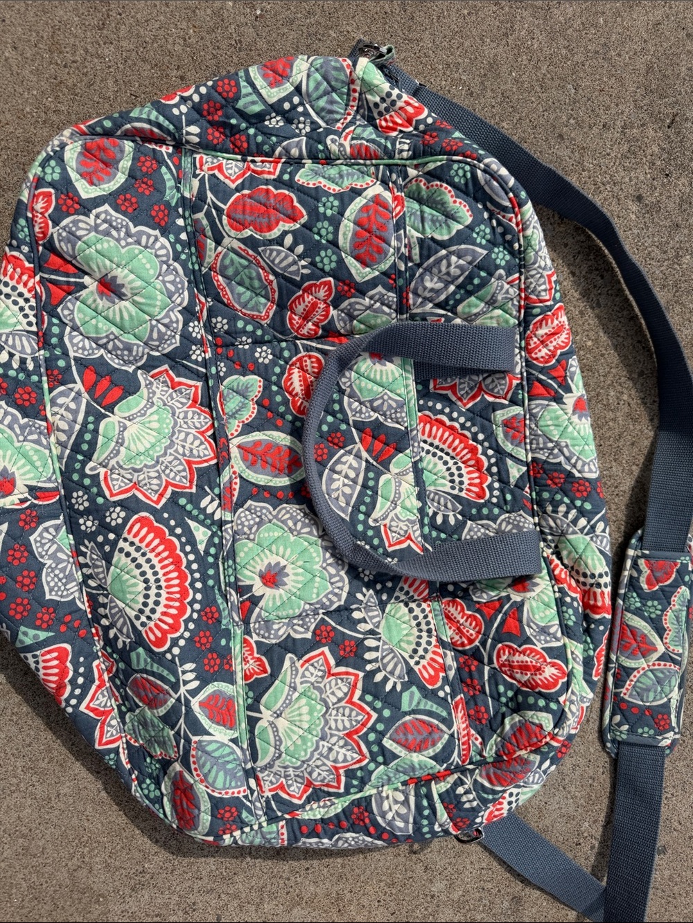 Vera Bradley Quilted Floral Crossbody in Navy, Mint & Red